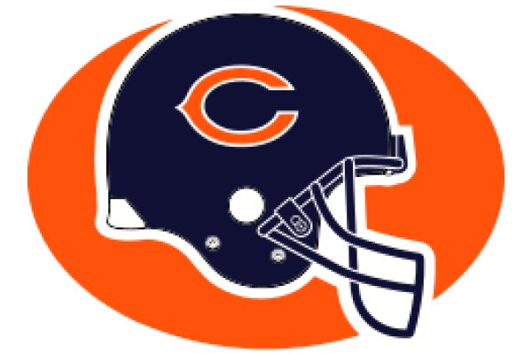 Chicago Bears Football Helmet with Orange Background