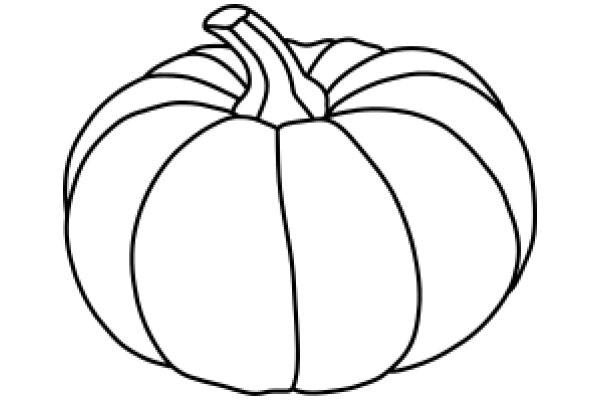 Simplistic Line Drawing of a Pumpkin