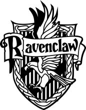 Stylized Logo of Ravenclaw with a Banner and Eagle