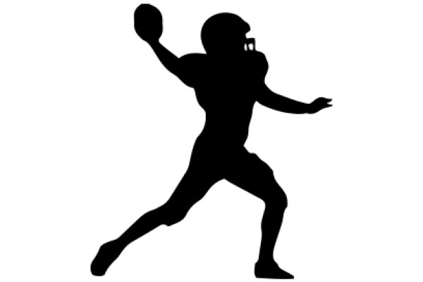 Silhouette of a Football Player in Action