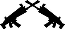 Silhouette of Two Guns Crossed