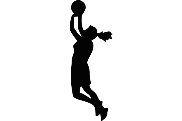 Silhouette of a Basketball Player in Mid-Jump