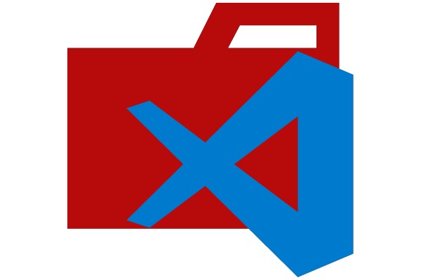 Vivid Red and Blue Suitcase Icon