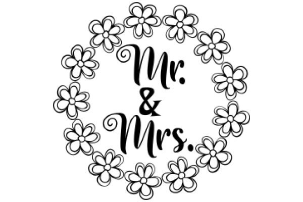 Elegant Flower Decoration with 'Mr. and Mrs.' Text