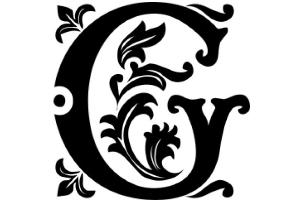 Stylized Letter 'C' with Floral Designs