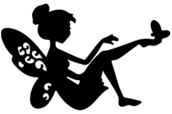 Silhouette of a Girl and a Butterfly