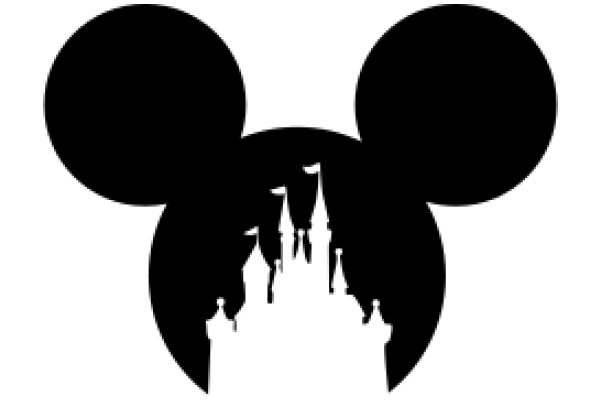 Silhouette of Mickey Mouse and a Castle