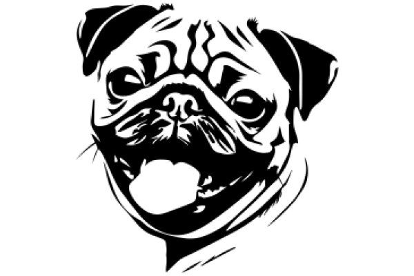 Stylized Portrait of a Pug Dog