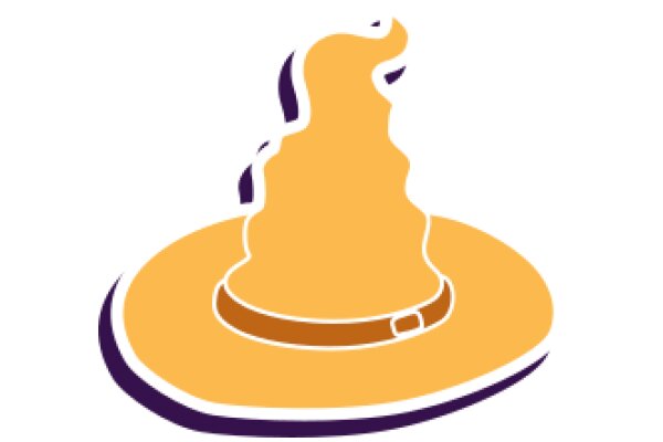 A Whimsical Illustration of a Yellow Cone Hat with a Brown Belt