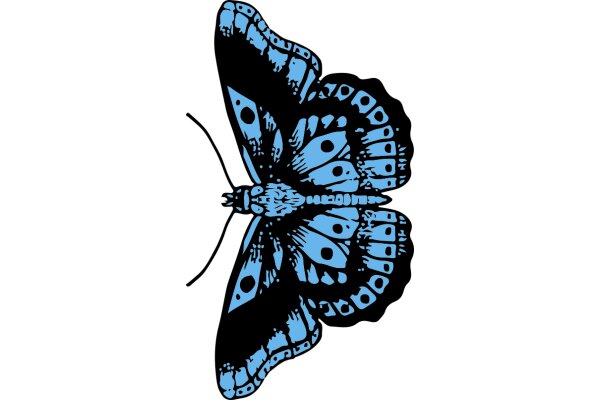 Striking Blue and Black Butterfly Illustration