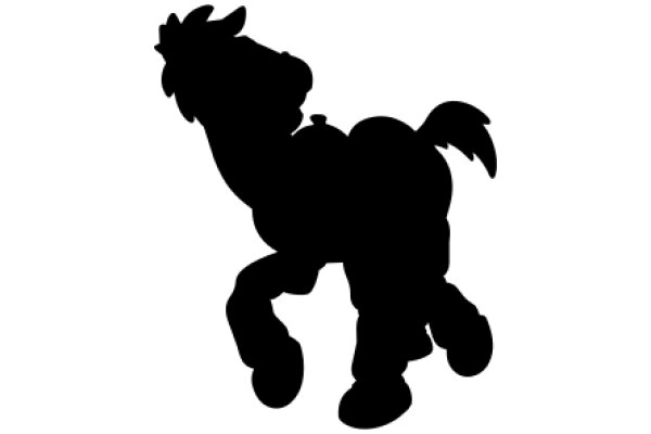 Silhouette of a Horse on a White Background