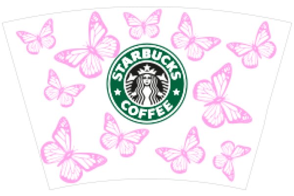 Starbucks Coffee Adorned with Pink Butterfly Decorations