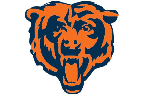 Vibrant Orange and Blue Bear Logo