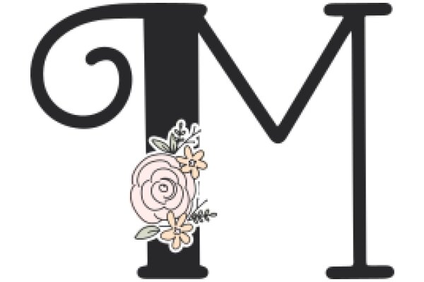 Stylized Monogram with Floral Accent