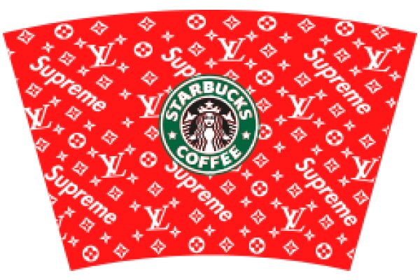 Starbucks Coffee Logo on Red Background with Supreme Branding