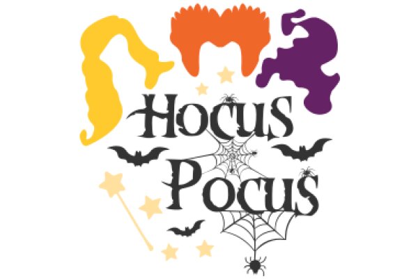 Halloween-themed Logo with the words 'Hocus Pocus'