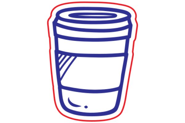 A Digital Artwork of a Cup with a Red Outline