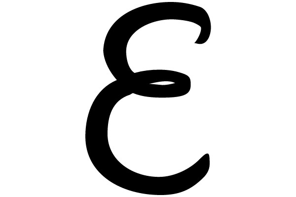 Stylized Black Letter 'E' on a White Background