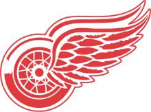 Vibrant Red and White Logo of a Winged Wheel