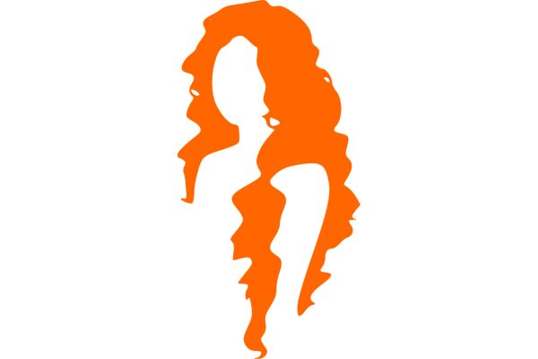 Vivid Orange Silhouette of a Woman's Profile