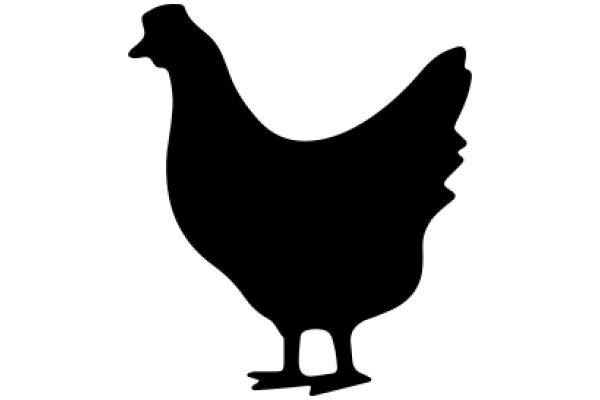 A Silhouette of a Chicken, Standing Alone