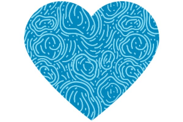 Stylized Blue Heart with Abstract Patterns