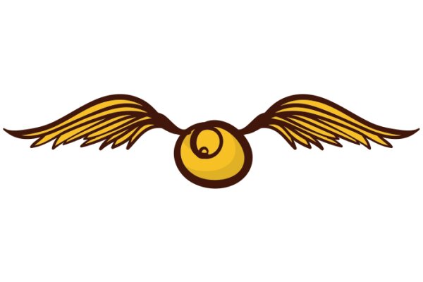 A Stylized Logo of a Yellow Bird with Wings and a Tail