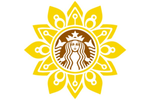 Stylized Starbucks Logo with Sunburst Design