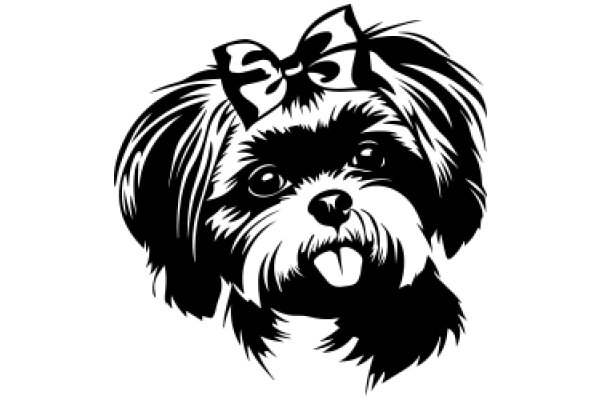 Stylish Shaggy Dog with a Bow