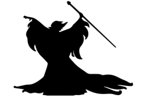 Silhouette of a Heroic Figure with a Sword