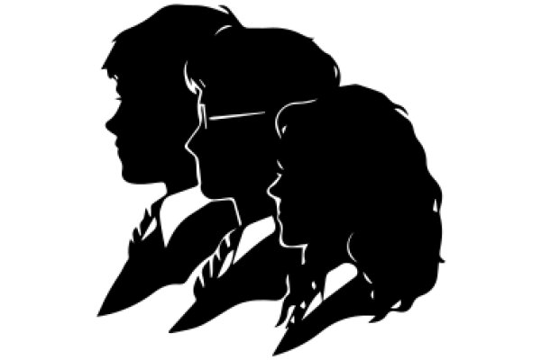 Silhouettes of Three People, Each with a Unique Expression