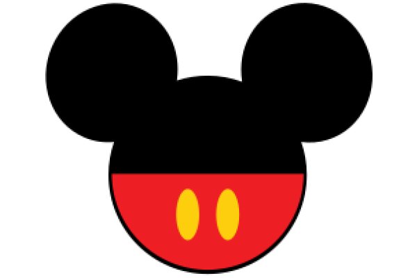 Simplistic Black and Red Mickey Mouse Logo