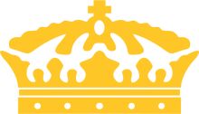 A Golden Crown with a Flame Design on a White Background