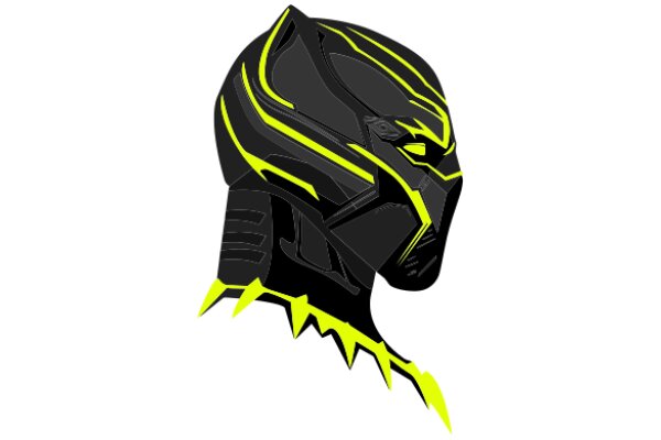 Stylized Black and Yellow Mask with Spiky Yellow Designs