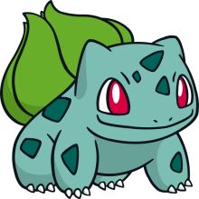 Adorable Cartoon Pokémon with a Green Leaf on its Head