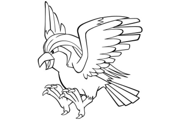 Stylized Illustration of a Fantasy Bird