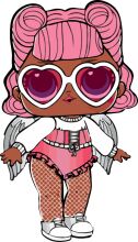 Stylish Cartoon Character with Pink Hair and Sunglasses