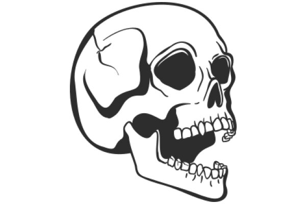 Stylized Skull with Ear: A Graphic Design