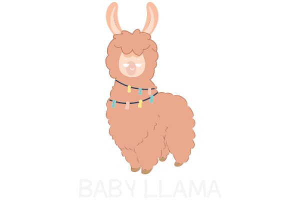 A Whimsical Illustration of a Llama with a Festive Touch