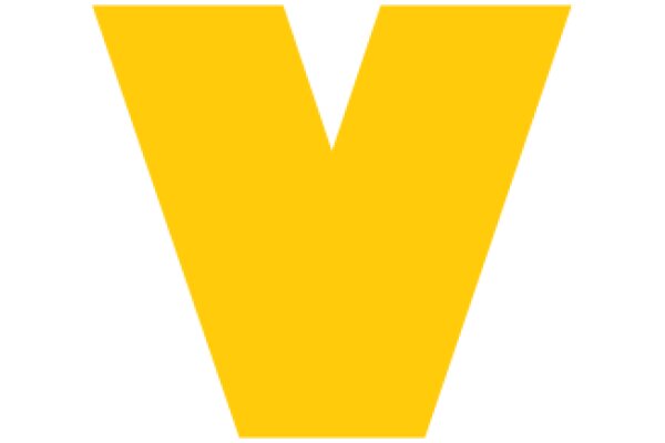 A Solid Yellow 'V' on a White Background