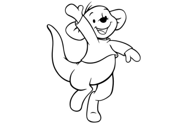 A Playful Cartoon of a Happy Kangaroo