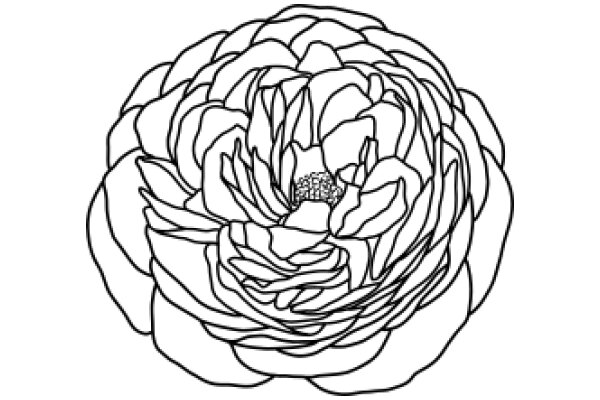 Stylized Flower Artwork: A Line Drawing