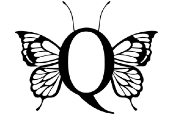 Stylized Butterfly with Letter Q