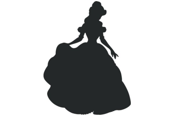 Silhouette of a Victorian Lady in a White Dress