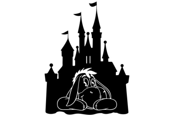 A Silhouette of a Bunny in a Castle-like Setting