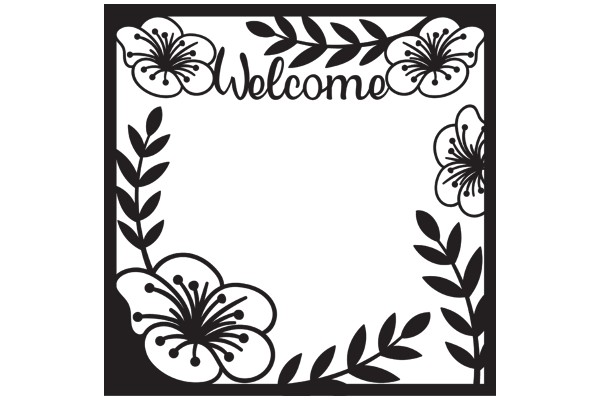 Welcome Sign with Floral Border