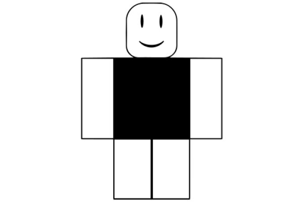 Simplistic Illustration of a Smiling Block Figure