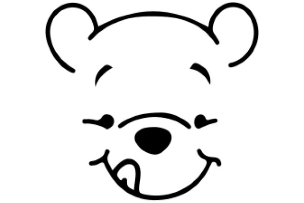 Simplistic Line Drawing of a Smiling Bear