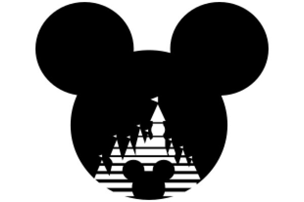 Silhouette of Mickey Mouse with a Christmas Tree