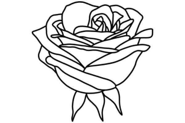 A Line Drawing of a Rose